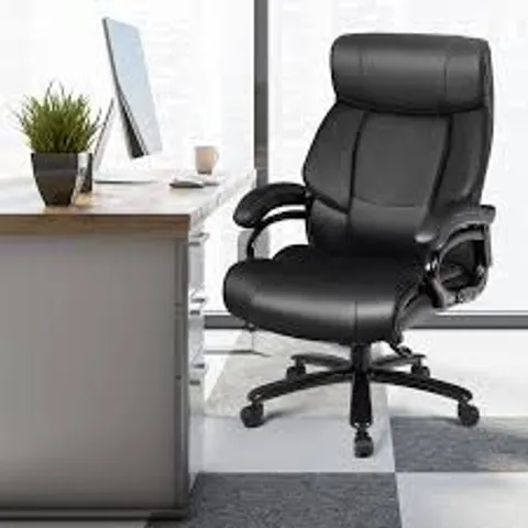 BOXED COSTWAY ERGONOMIC OFFICE CHAIR WITH PADDED ARMRESTS AND ADJUSTABLE HEIGHT - BLACK