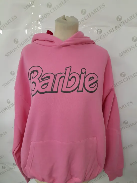 COTTON ON BARBIE HOODIE IN SUNSET PINK SIZE XS 