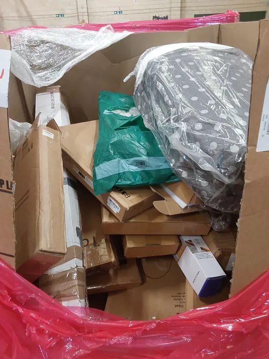 PALLET OF ASSORTED HOUSEHOLD ITEMS AND CONSUMER PRODUCTS. INCLUDES; TOILET SEATS, PETS PORTABLE SOFT CRATE, WOK ETC