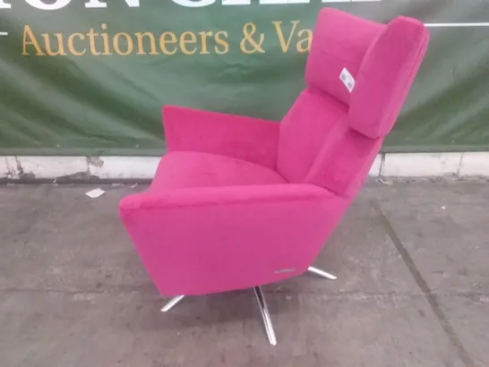 DESIGNER LOUNGE CO SWIVEL HOT PINK FABRIC ARMCHAIR 