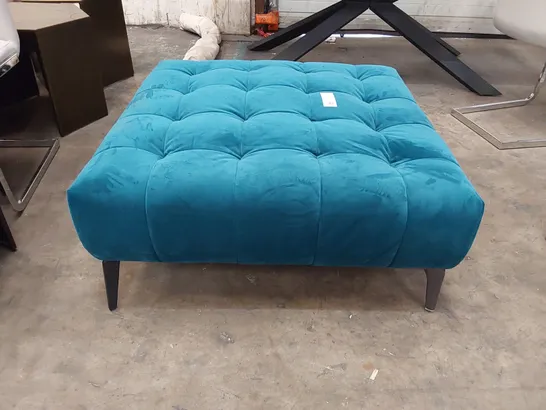 DESIGNER TEAL VELVET MONTREAL FOOTSTOOL (1 ITEM)