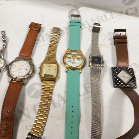 LARGE QUANTITY OF ASSORTED WATCHES AND STRAPS TO INCLUDE; BIJOUX, SEKONDA, SEIKO, MILLINA AND CASIO