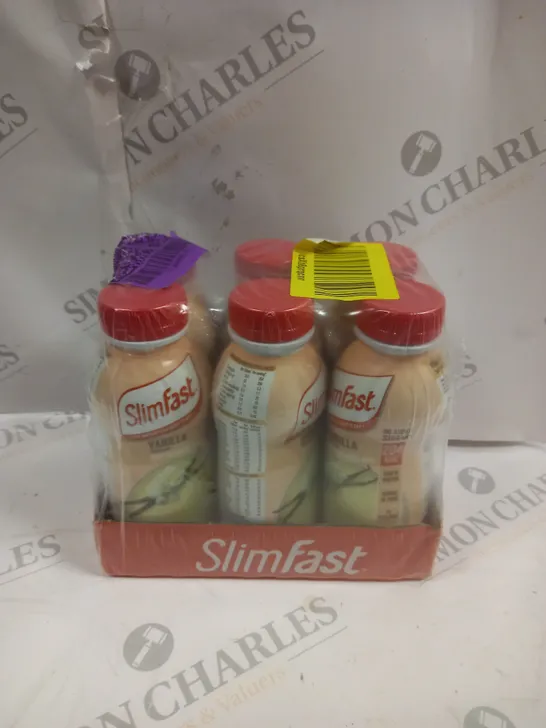 SEALED CASE OF 6 SLIMFAST FOOD SUPPLEMENT DRINKS - VANILLA - 6 X 325ML