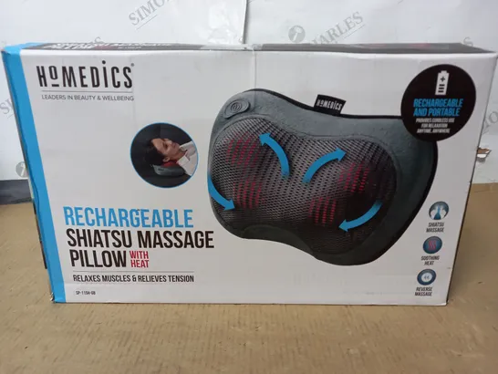 BOXED HOMEDICS RECHARGEABLE SHIATSU MASSAGE PILLOW WITH HEAT