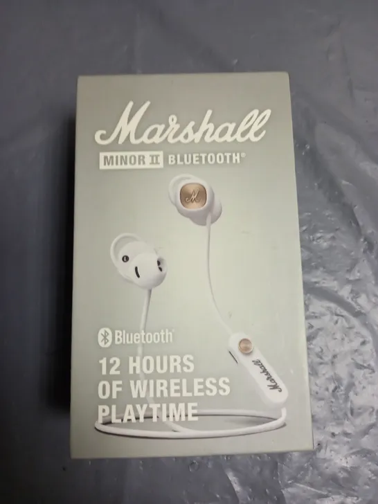 BOXED MARSHALL MINOR II BLUETOOTH WIRELESS EARPHONES WHITE