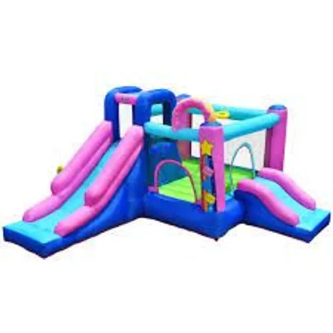 BOXED COSTWAY BOUNTECH INFLATABLE BOUNCE CASTLE DUAL SLIDES JUMPING BOUNCER W/ CLIMBING WALL