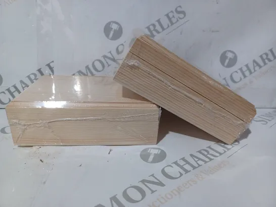 SET OF 2 DESIGNER WOODEN JEWELLERY BOXES (14X9X5CM)