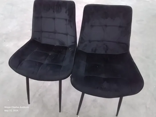 BOXED SET OF 2 BLACK PADDED DINING ROOM CHAIRS