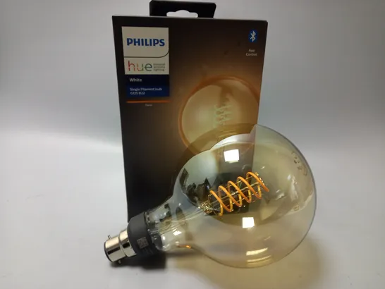 BOXED PHILIPS HUE WHITE SINGLE FILAMENT BULB G125 B22 FLAME