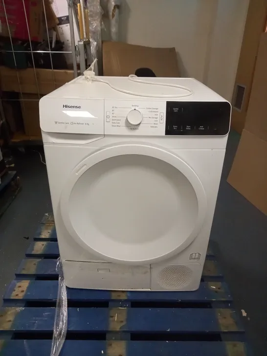 HISENSE DCGE801 FREESTANDING 8KG TUMBLE DRYER - WHITE COLLECTION ONLY