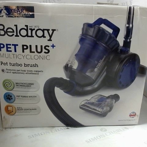 BELDRAY® BEL0812 MULTICYCLONIC PET+ VACUUM CLEANER