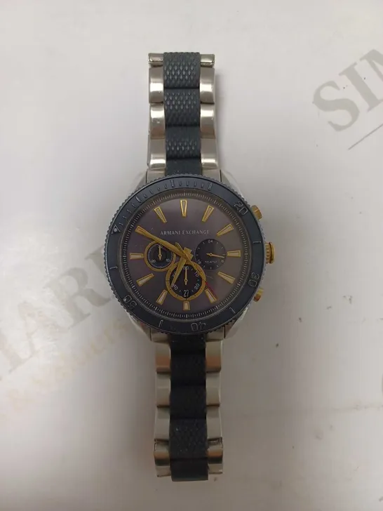 ARMANI EXCHANGE TRIPLE DIAL RUBBER BRACELET STRAP WRISTWATCH 