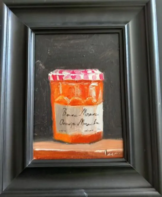 FRAMED PAUL STRYDOM SIGNED PAITNING BONNE MAMAN ORANGE MARMALADE