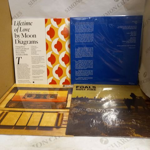 LOT OF APPROXIMATELY 14 ASSORTED VINYLS, TO INCLUDE MOON DIAGRAMS, FOALS, STEVE BISHOP, ETC
