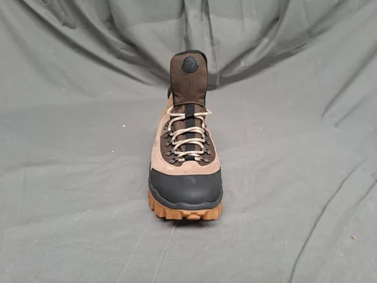 PAIR OF MONCLER RUBBER SOLE WALKING BOOTS IN SIZE 10.5