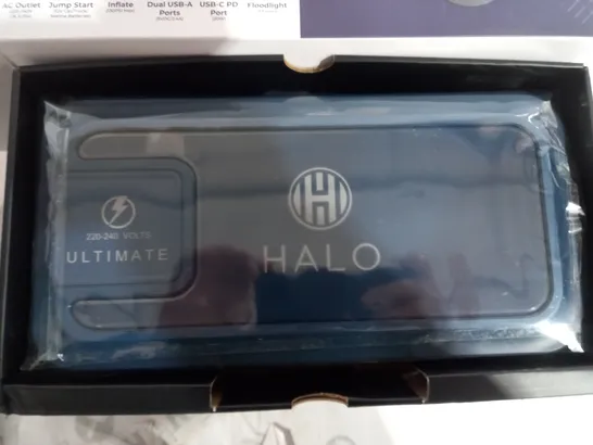 BOXED HALO BOLT ULTIMATE POWER BANK W/JUMP STARTER AIR COMPRESSOR & AC OUTLET