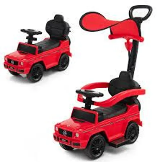 BOXED COSTWAY 3-IN-1 RIDE ON PUSH CAR MERCEDES BENZ G350 STROLLER SLIDING CAR WITH CANOPY - RED