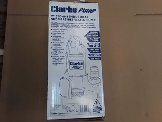 BOXED CLARKE PUMP INDUSTRIAL SUBMERSIBLE WATER PUMP