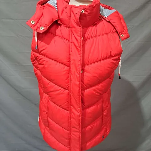 JOULES PADDED GILET IN RED SIZE 12