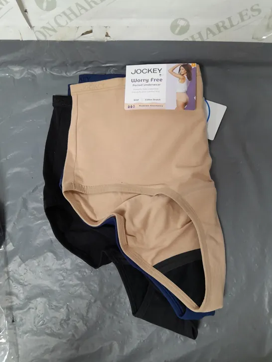 JOCKEY PACK OF 3 WORRY FREE PERIOD UNDERWEAR SIZE L