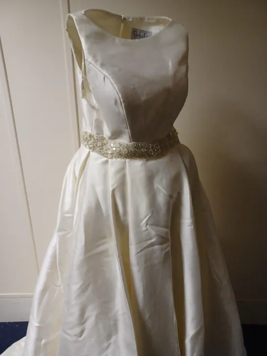 BERKETEX STEPHANIE BELTED SEQUINED BRIDAL DRESS IN IVORY - 14