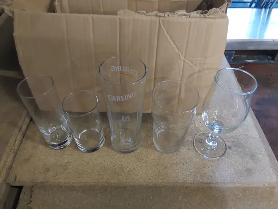 BOX OF APPROXIMATELY 36 ASSORTED DRINKS GLASSES