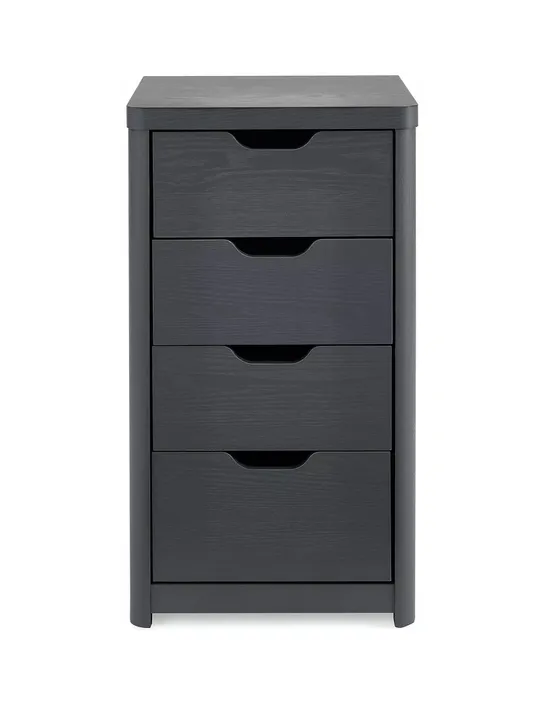 ASPEN CHILDREN'S SLIM 4 DRAWER CHEST - DARK GREY