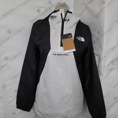 THE NORTH FACE HOODED WINDBREAKER IN BLACK AND WHITE SIZE L