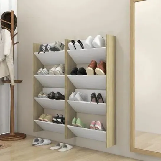 BOXED 16 PAIR SOLID WOOD SHOE RACK (1 BOX)