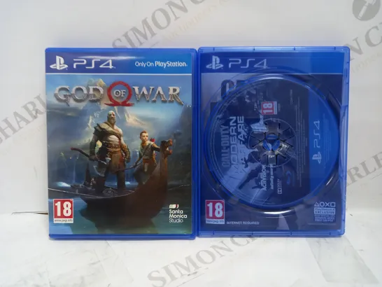 CALL OF DUTY MODERN WARFARE + GOD OF WAR PLAYSTATION 4 GAMES