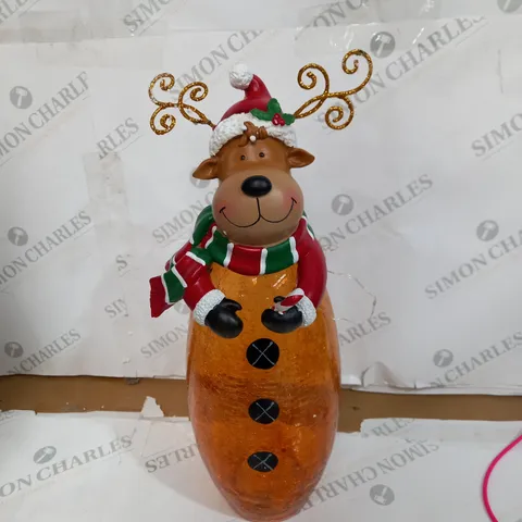 FESTIVE PRE-LIT LARGE GLASS CHRISTMAS CHARACTER - REINDEER (COLLECTION ONLY)