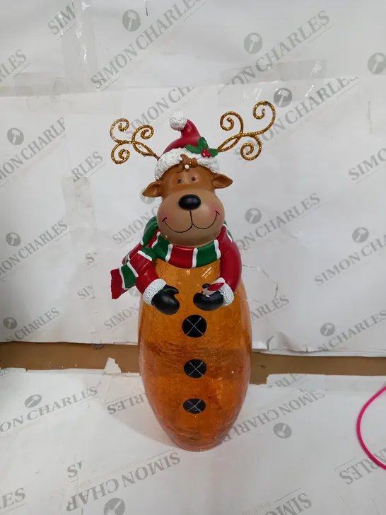 FESTIVE PRE-LIT LARGE GLASS CHRISTMAS CHARACTER - REINDEER (COLLECTION ONLY)