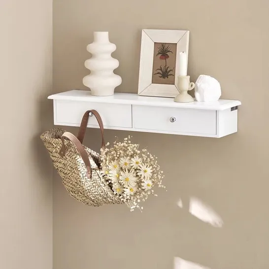 BOXED LAMARTINE ACCENT SHELF WITH DRAWER