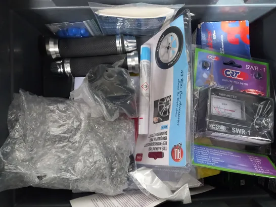 LOT OF ASSORTED ITEMS TO INCLUDE - BIKE LOCK - SCRATCH REMOVER - CAR FRAGRANCE 