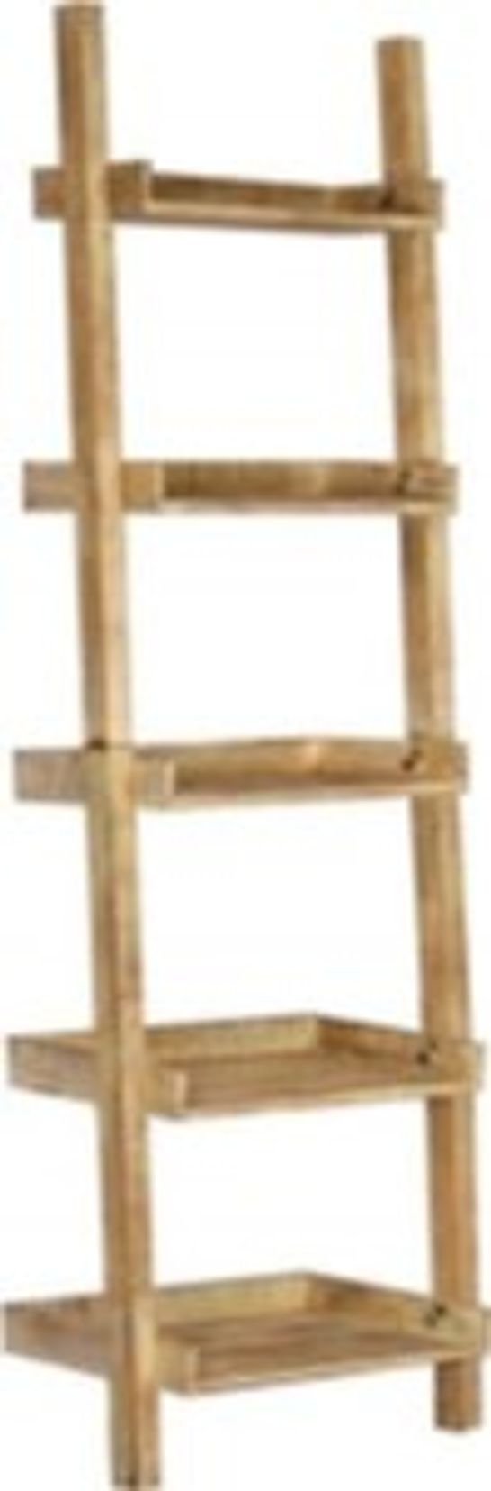 BOXED LADDER BOOKCASE RUSTIC OAK EFFECT 