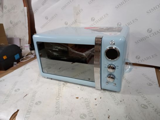 SWAN 800W RETRO MICROWAVE OVEN - BLUE