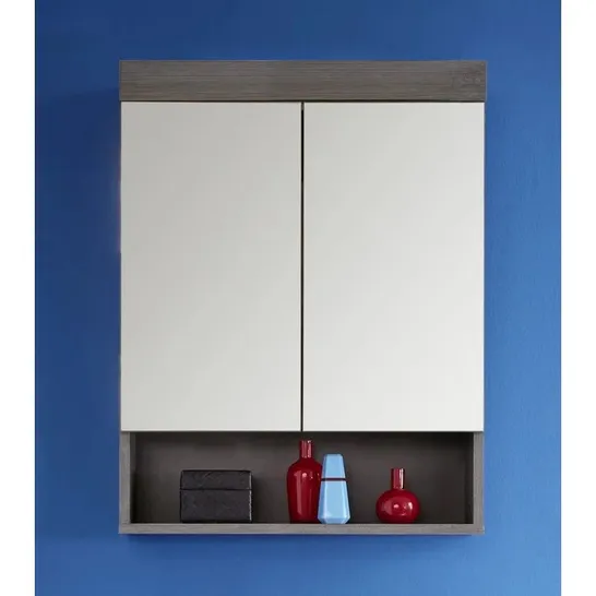 BOXED VANZANT 58 X 75CM WALL MOUNTED MIRROR CABINET