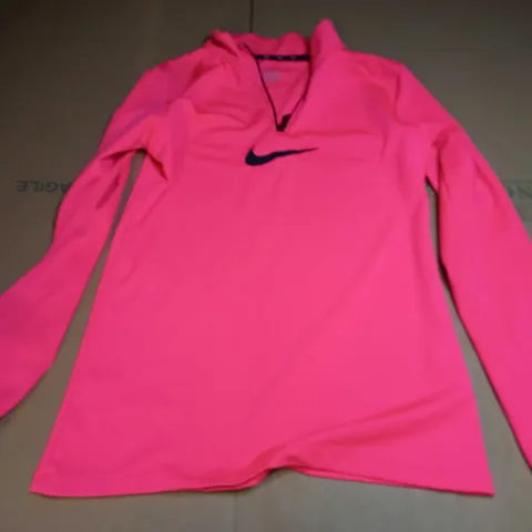 NIKE DRI-FIT JALF ZIP JACKET TOP IN NEON PINK - MEDIUM