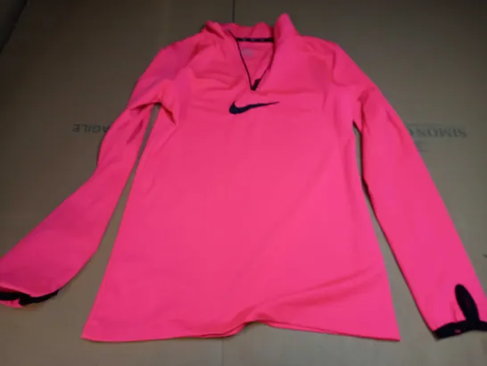 NIKE DRI-FIT JALF ZIP JACKET TOP IN NEON PINK - MEDIUM