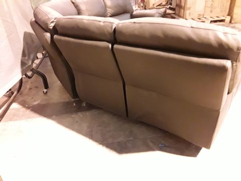 DESIGNER CHARCOAL LEATHER POWER RECLINING CORNER GROUP 