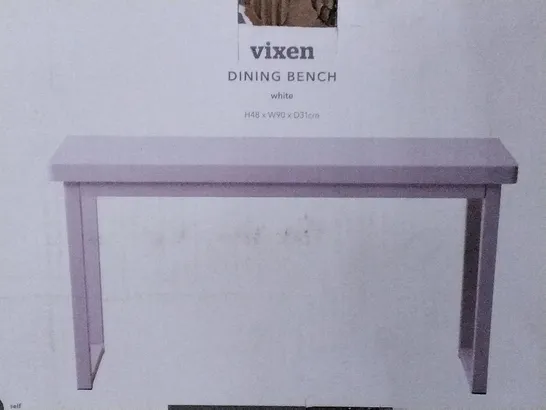 BOXED VIXEN DINING BENCH , WHITE  