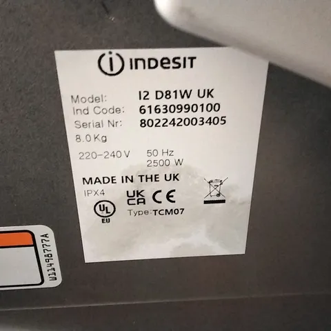 INDESIT I2 D81W UK TURN AND GO WASHING MACHINE