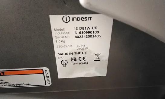 INDESIT I2 D81W UK TURN AND GO WASHING MACHINE