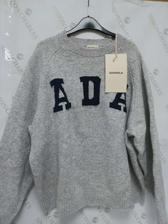 ADANOLA OVERSZIED KNIT SWEATSHIRT IN LIGHT GREY MELANGE - MEDIUM