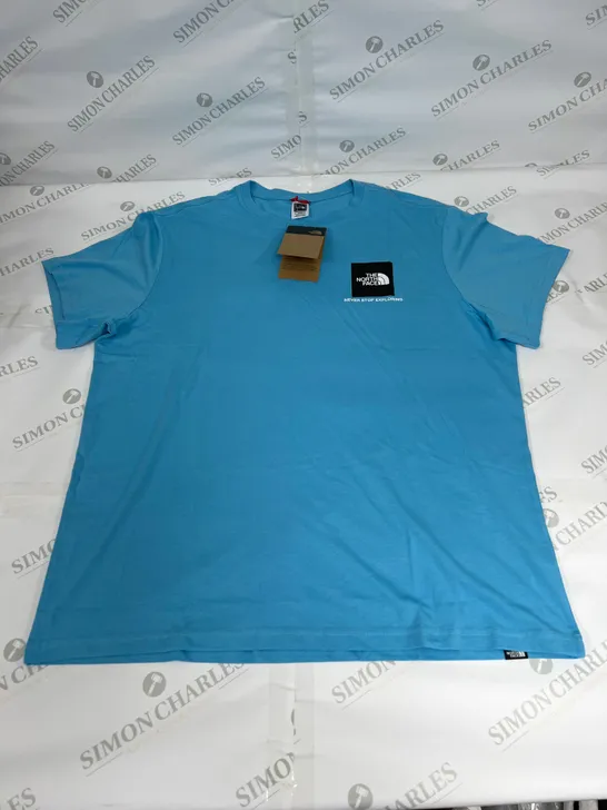 THE NORTH FACE SMALL BOX SHORT SLEEVED T SHIRT IN NORSE BLUE SIZE XL