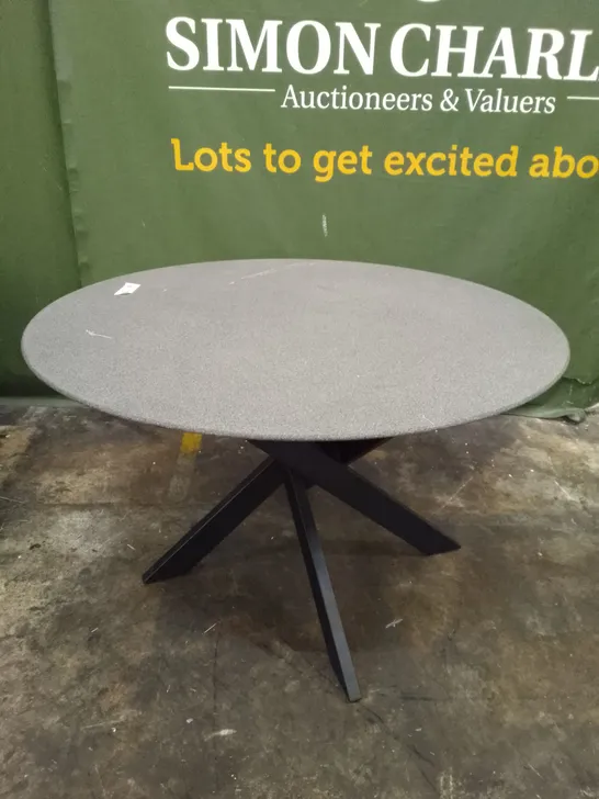 ROUND GREY MARBLE EFFECT DINING TABLE