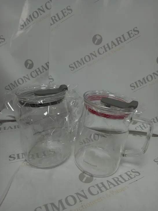 2 X GLASS HANDLED GLASSES 