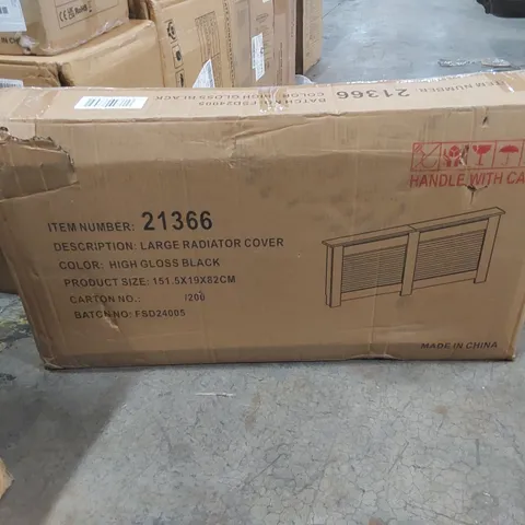 BOXED LARGE RADIATOR COVER IN HIGH GLOSS BLACK (1 BOX)