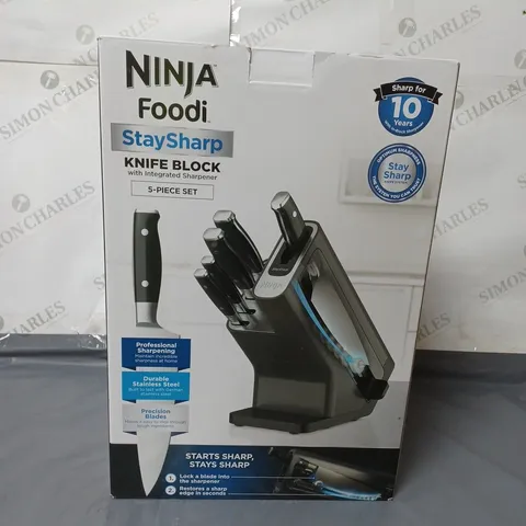 BOXED NINJA FOODI STAYSHARP KNIFE BLOCK WITH INTEGRATED SHARPENER K32005UK - COLLECTION ONLY