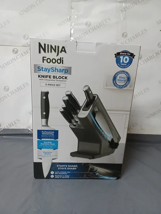 BOXED NINJA FOODI STAYSHARP KNIFE BLOCK WITH INTEGRATED SHARPENER K32005UK - COLLECTION ONLY